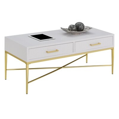 Hesson Cross Legs Coffee Table with Storage - Image 0