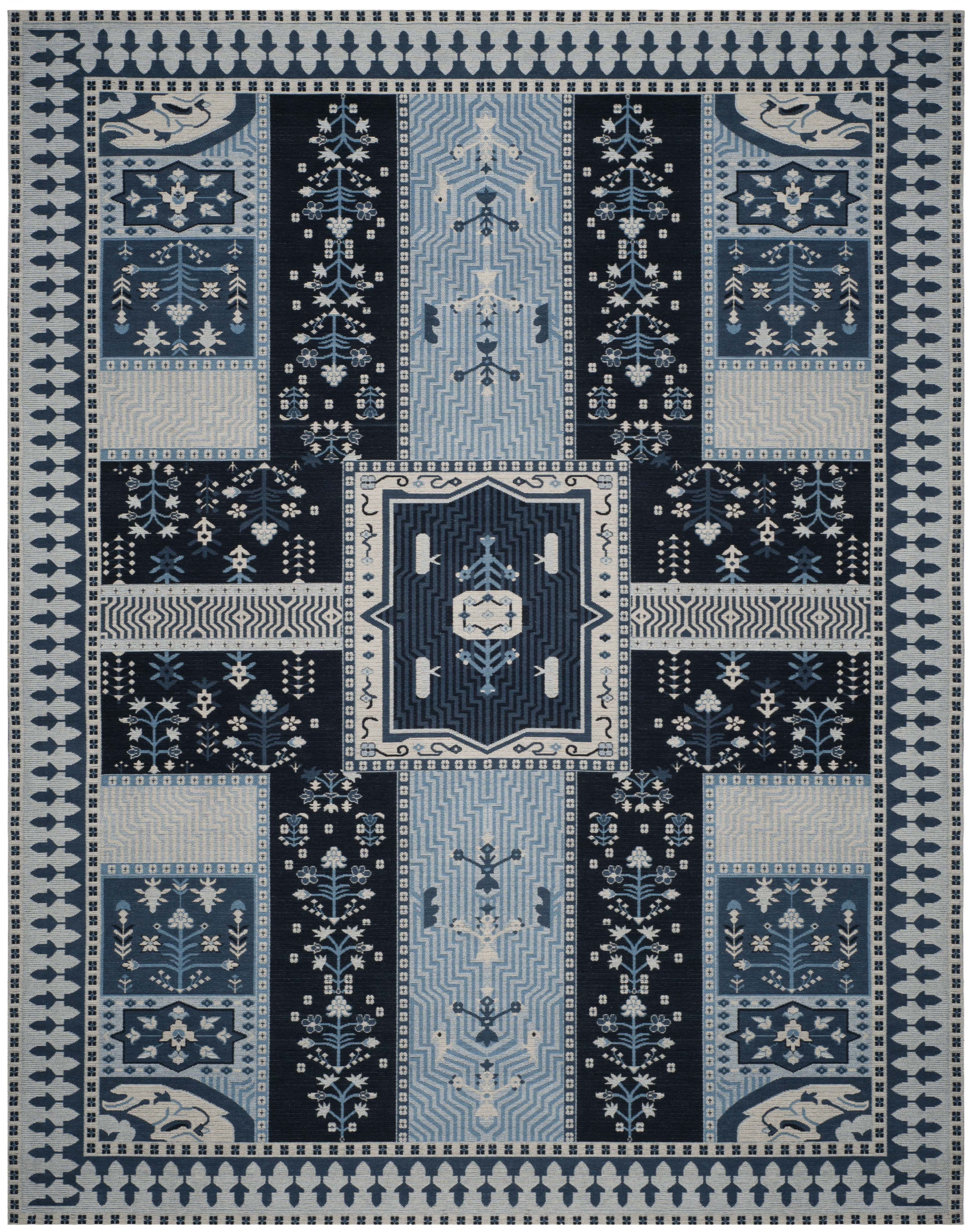 Arlo Home Woven Area Rug, CLV512A, Navy/Light Blue,  8' X 10' - Image 0