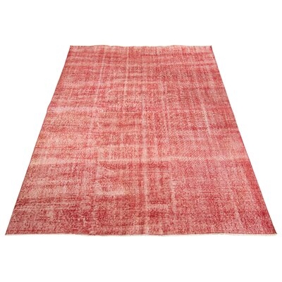 One-of-a-Kind Hand-Knotted 1980s 6'7" x 9'5" Wool Area Rug in Red - Image 0