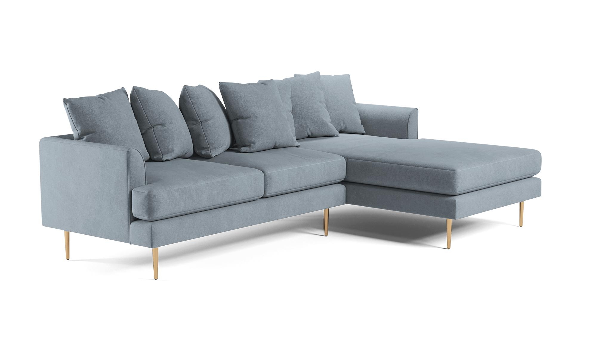 Gray Aime Mid Century Modern Sectional - Synergy Pewter - Left - Image 1