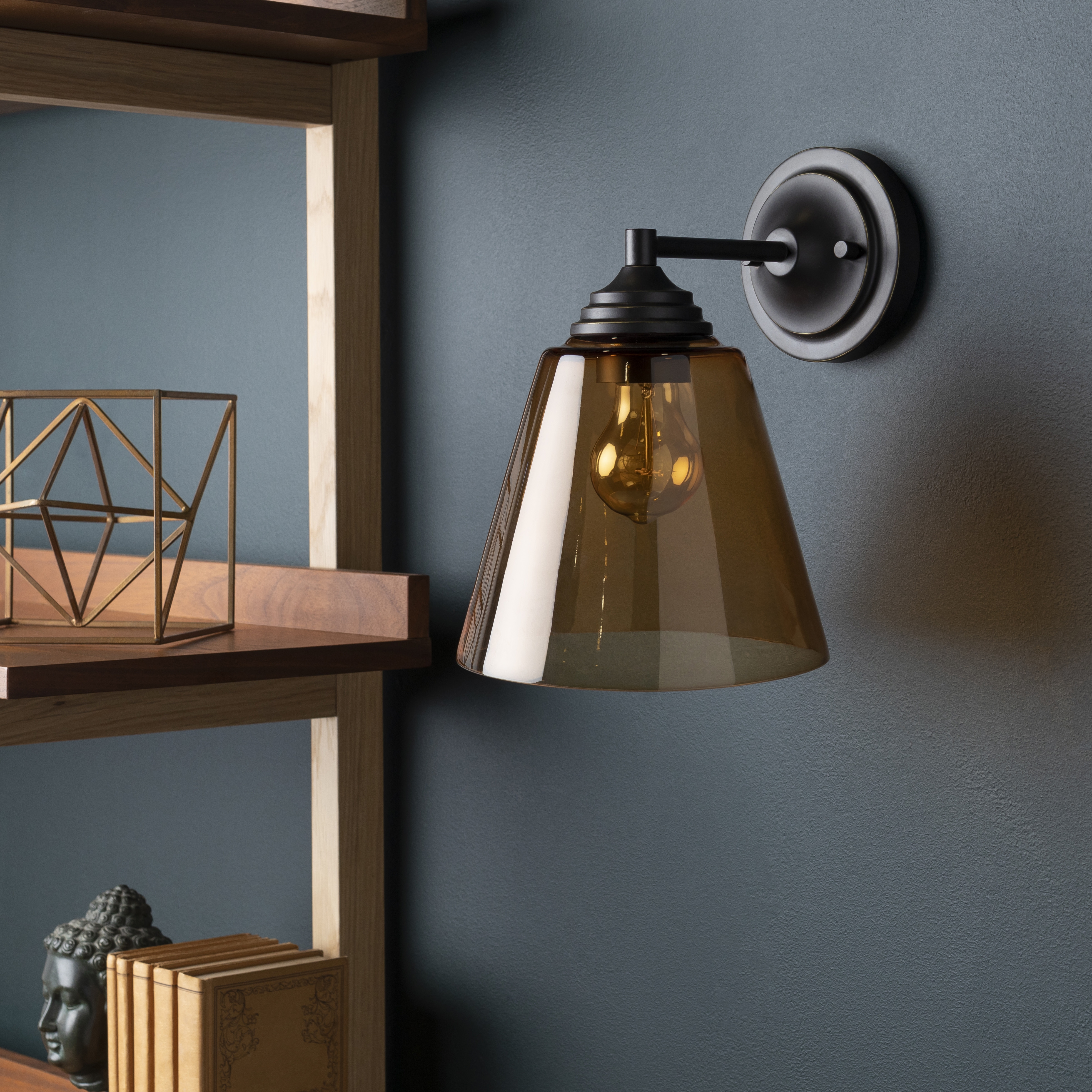 Boone Amber  10"L x 8"W x 11"H Wall Sconce - Image 1