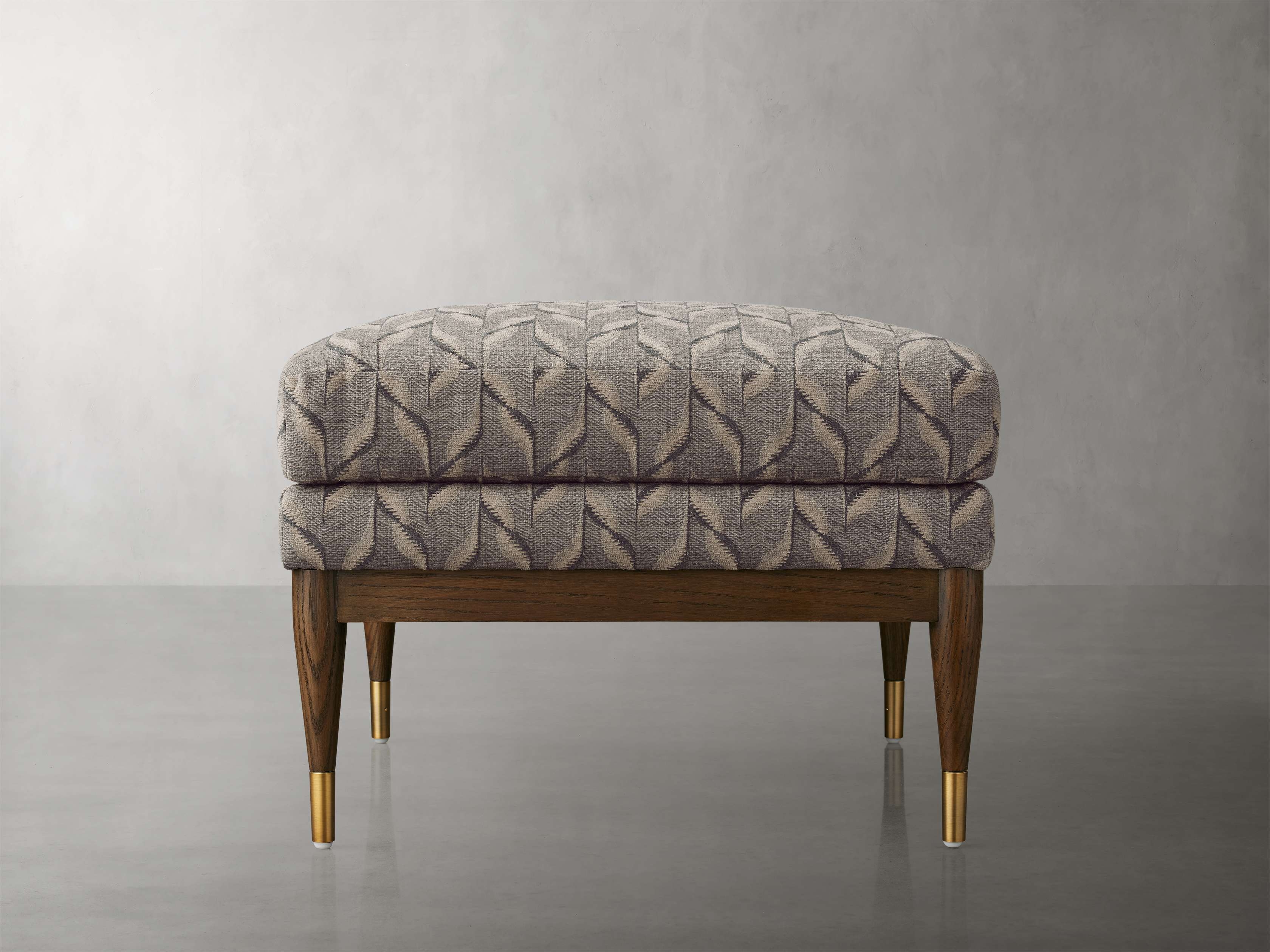 Fisher Square Ottoman in Upholstered Brown  Matte Mink - Image 0