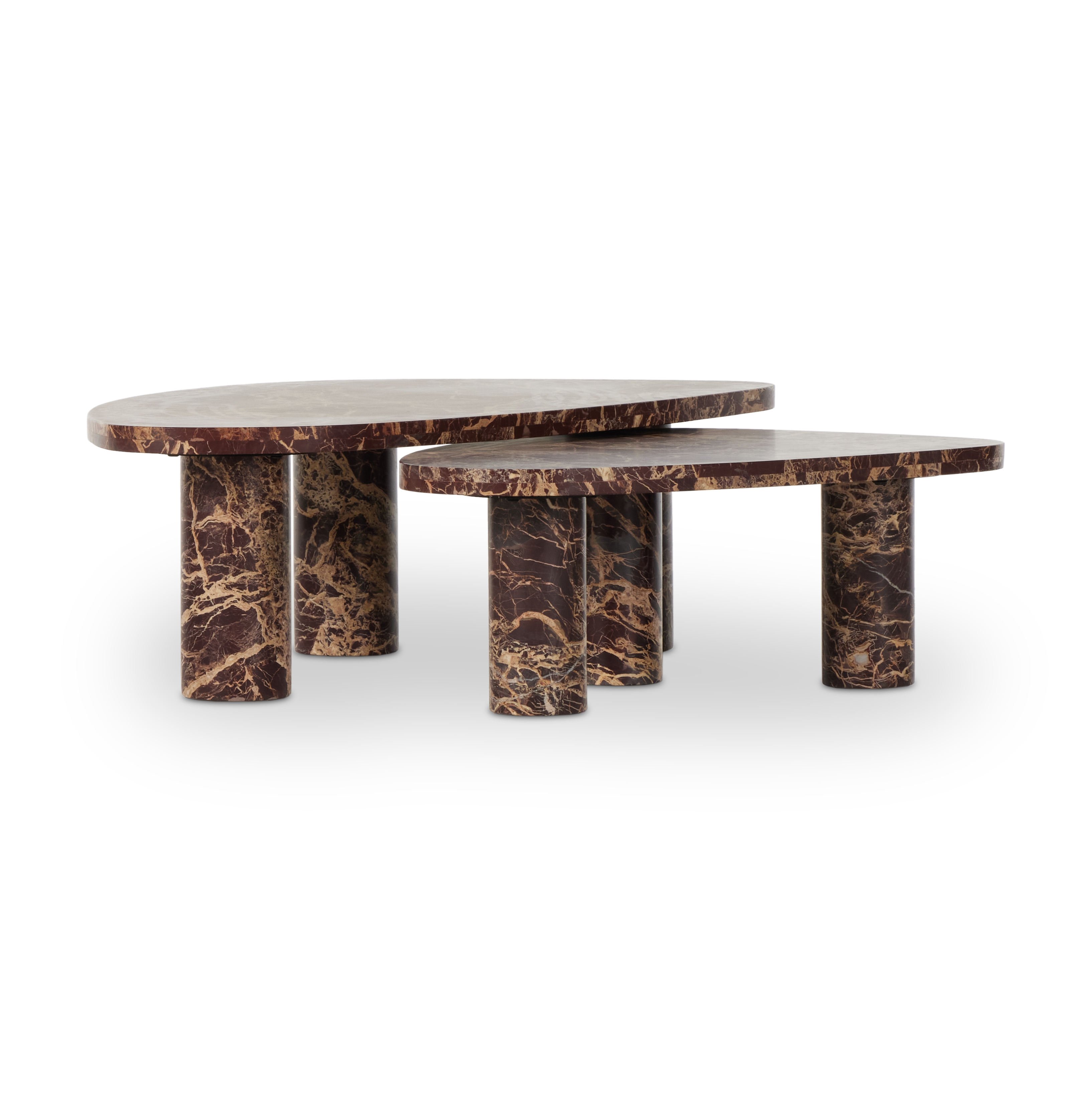 Zion Coffee Table Set-Merlot Marble - Image 2