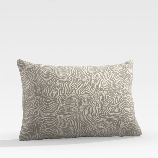 Squiggle 20"x13" Grey Outdoor Pillow - Image 0