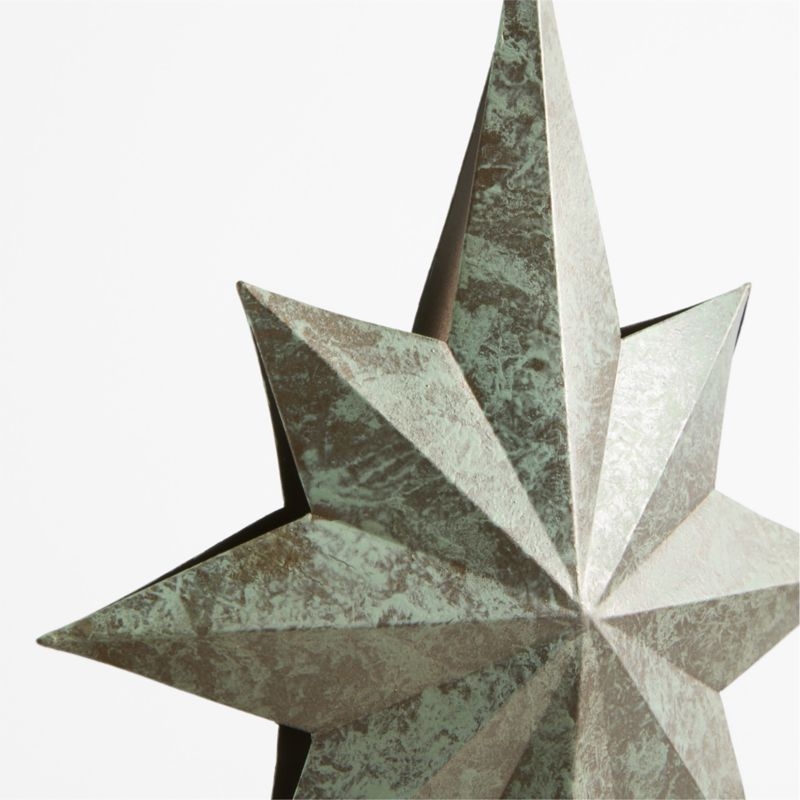 Verdigris Metal Star Christmas Tree Topper - Image 1