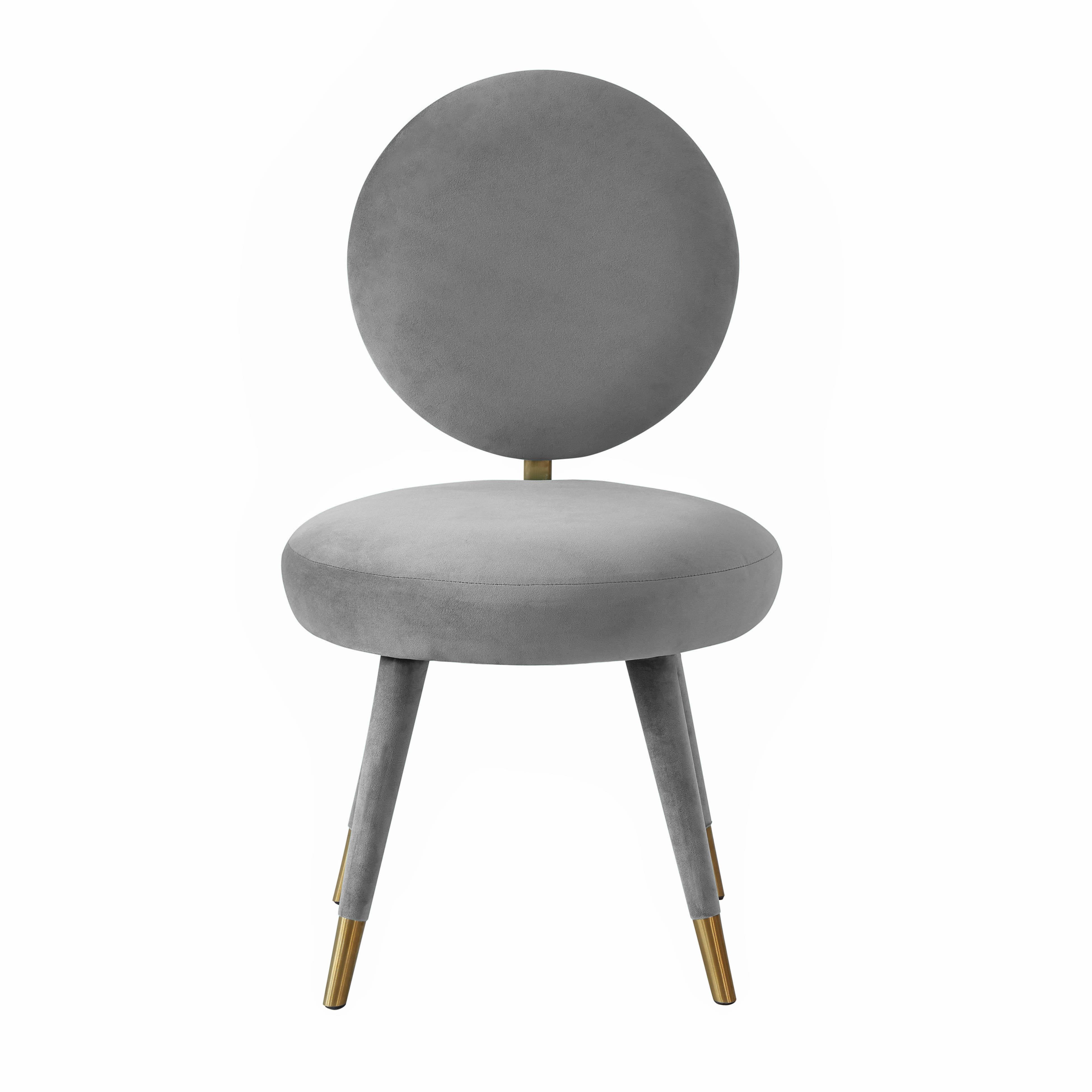Kylie Light Grey Velvet Dining Chair - Image 1