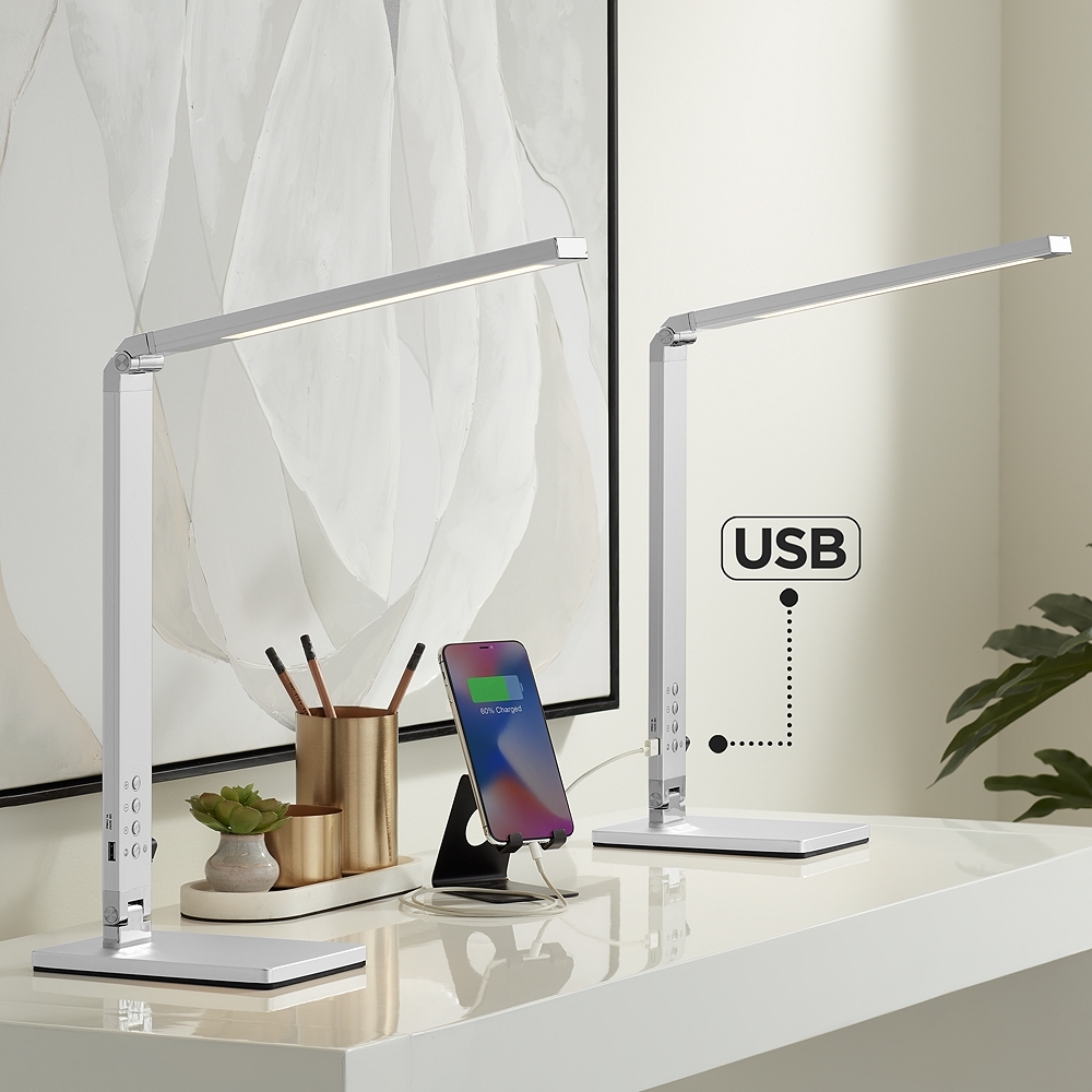 360 Lighting Jett 16 1/2" LED USB Night Light Desk Lamps Set of 2 - Image 0