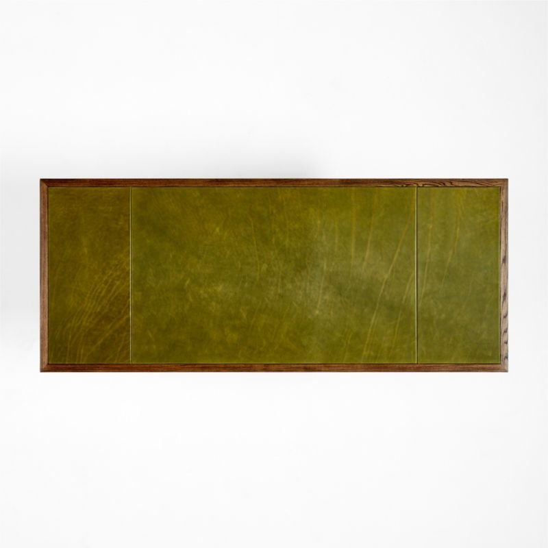 Jake Cocoa Leather and Elm Wood Desk with Drawers by Jake Arnold - Image 8