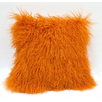 Tibet Lamb Sheepskin Square Wool Pillow Cover & Insert - Image 0