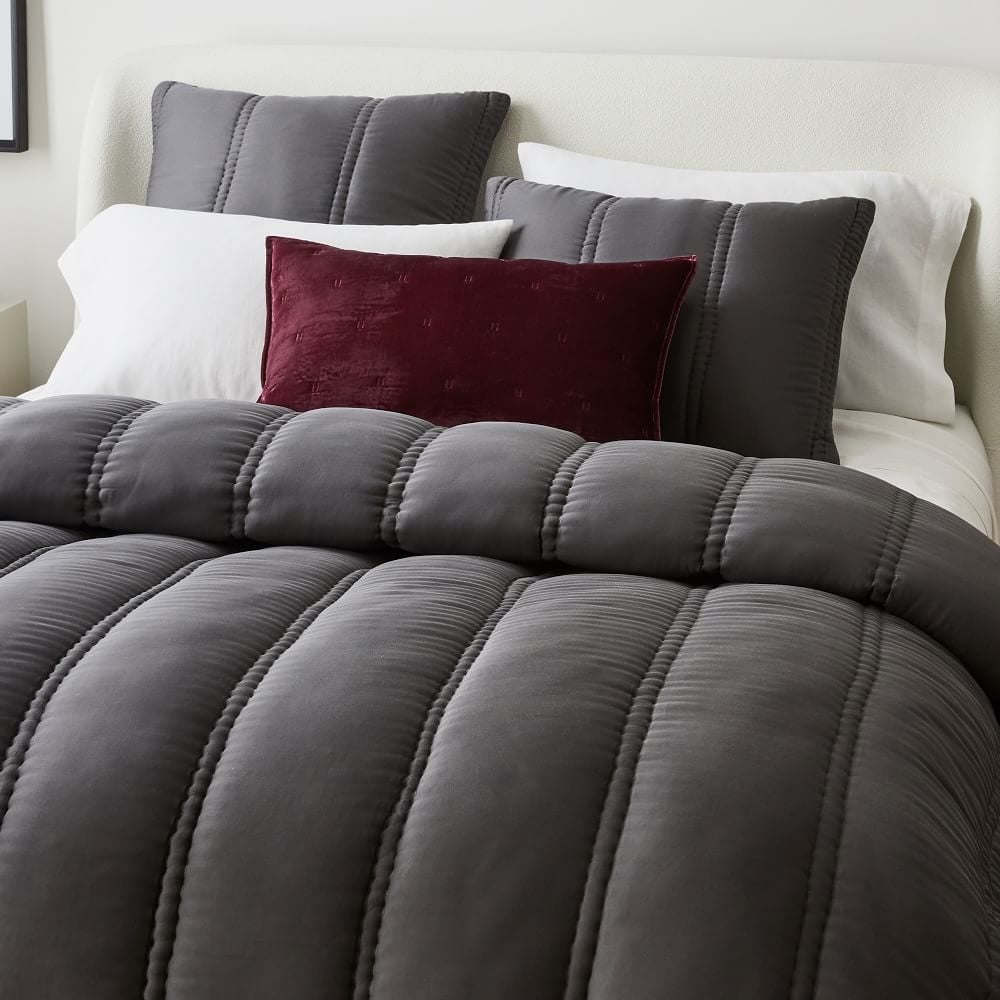 Tencel Plush Full/Queen Comforter, Slate - Image 0