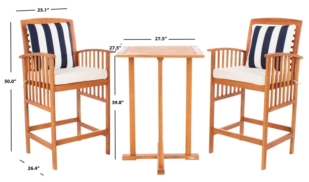 Pate 3 Pc Bar Height Bistro Set - Natural/Bge + Thk Stp P - Safavieh - Image 6