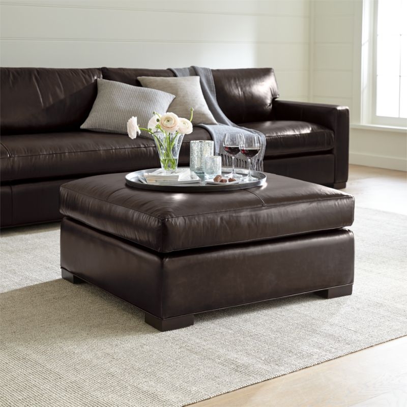 Axis Leather Square Cocktail Ottoman - Image 2