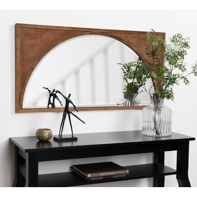 Eliza Modern Wood Framed Wall Panel Arch Beveled Accent Mirror - Image 0