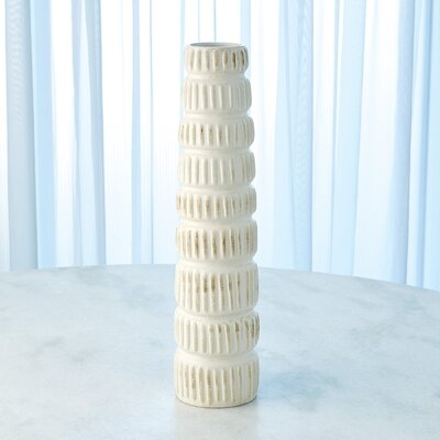 Totem White 19.75'' Earthenware Table Vase - Image 0