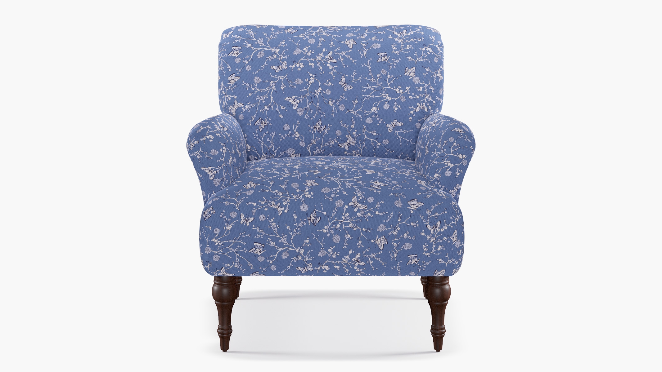 Traditional Accent Chair, Blue Mariposa - Image 0