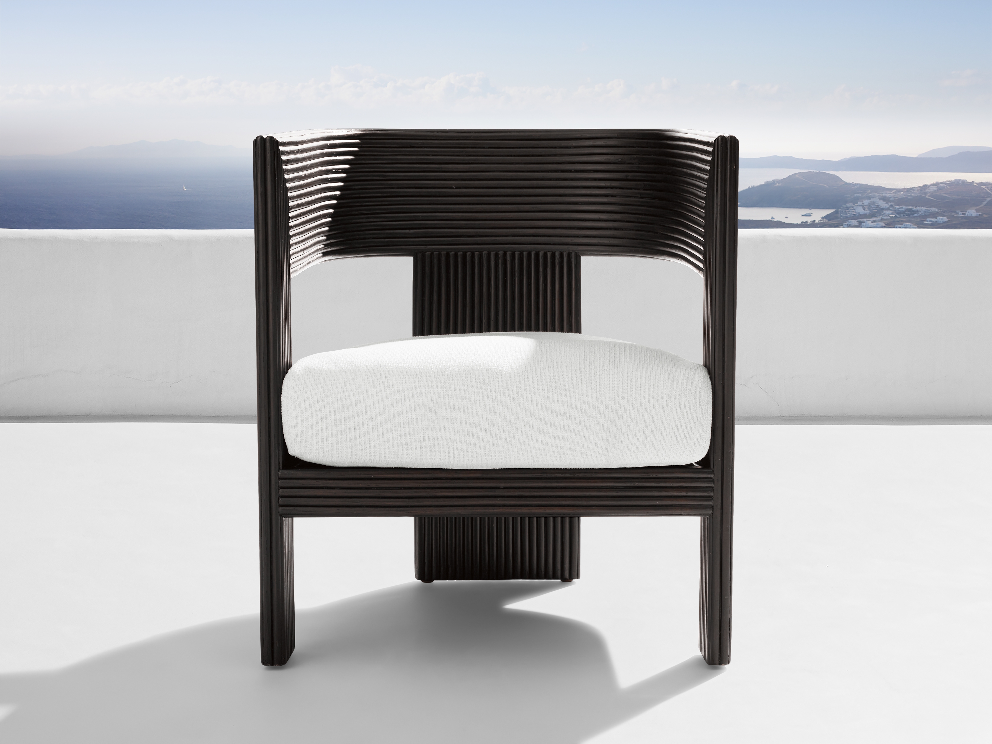 Ilia Sunroom Lounge Chair in All Weather Wicker White  Eden Snow - Image 0