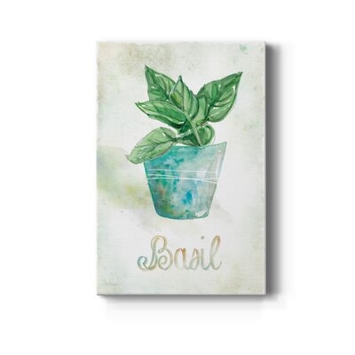 Potted Basil-Premium Framed Matte - Ready To Hang - Image 0
