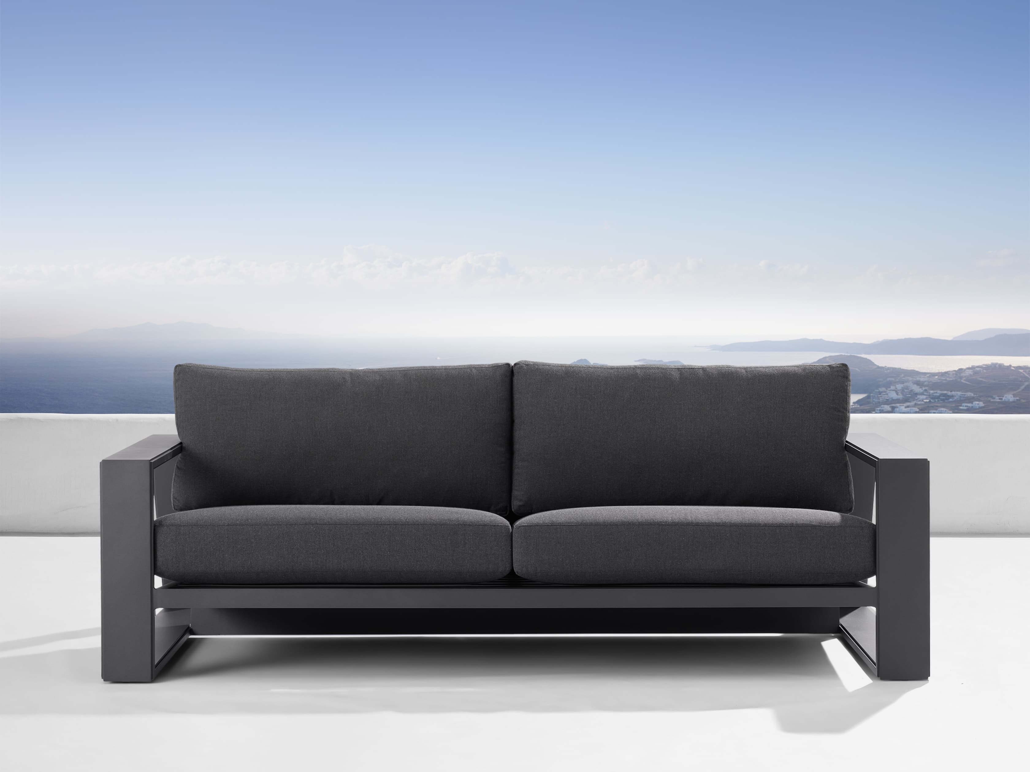 Canyon Outdoor Sofa Aluminum in Gray  Rosemount Graphite/111" - Image 0