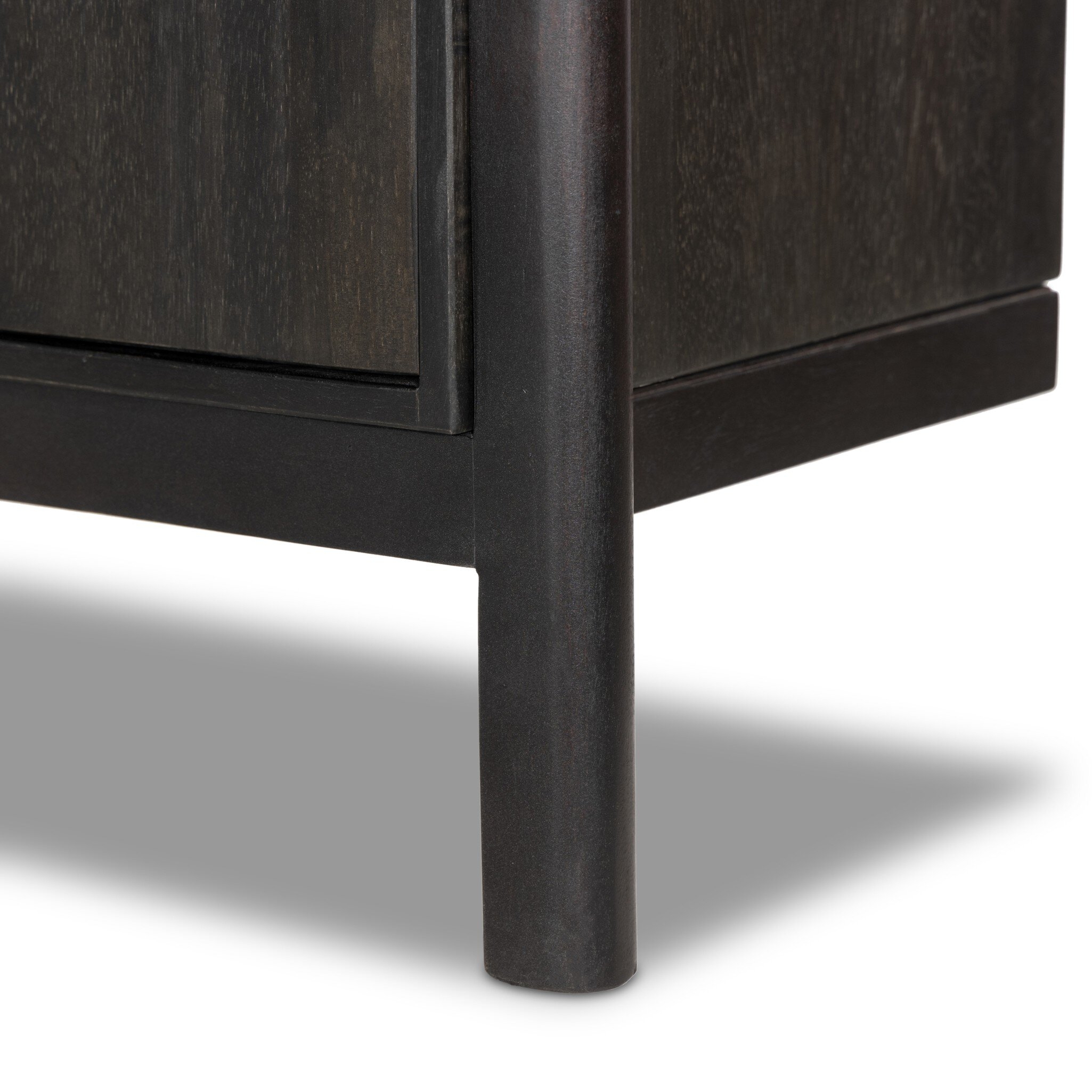 Reza Wide Bookcase - Worn Black Acacia - Image 6