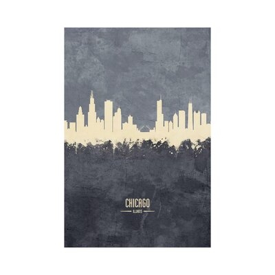Chicago Illinois Skyline Gray - Wrapped Canvas Painting Print - Image 0