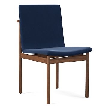 Framework Dining Chair, Performance Velvet, Ink Blue, Walnut - Image 0