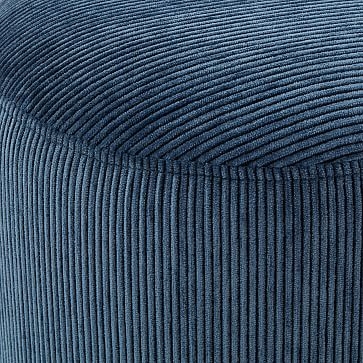 Auburn Ottoman, Poly, Yarn Dyed Linen Weave, Natural, Dark Mineral - Image 2