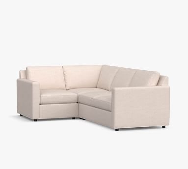 Sanford Square Arm Upholstered Right Arm 3-Piece Corner Sectional, Polyester Wrapped Cushions, Performance Heathered Tweed Desert - Image 1