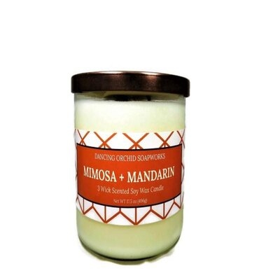 Soy Wax Mimosa and Mandarin Scented Jar Candle - Image 0