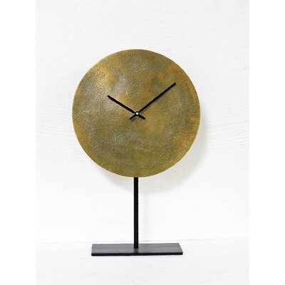 Metal Mechanical Tabletop Clock in Black/Brass - Image 0