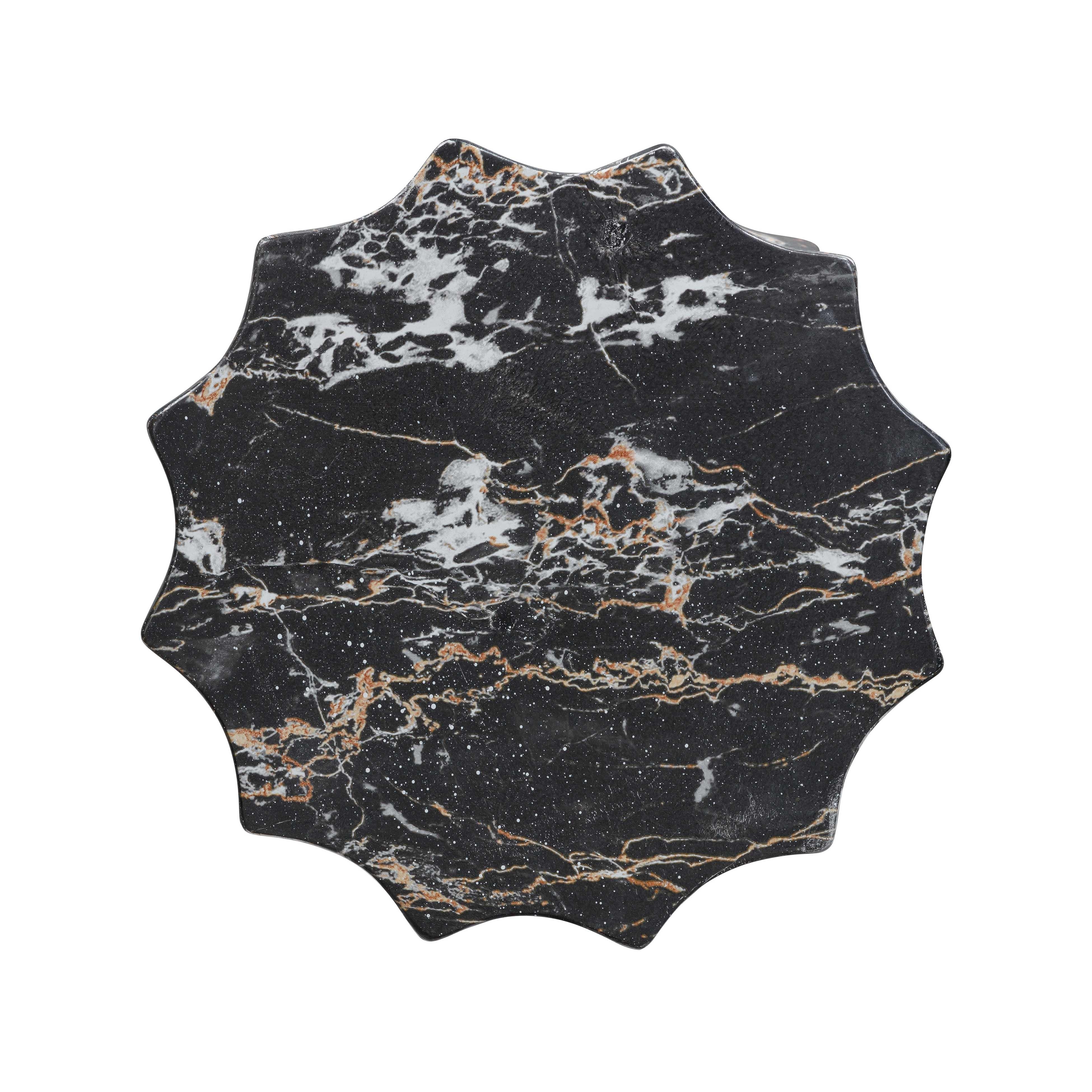 Saylor Black Faux Marble Indoor / Outdoor Concrete Stool - Image 3