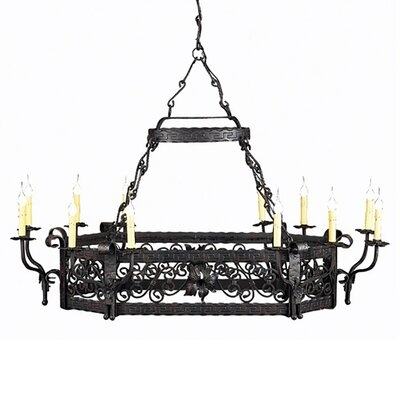 Calais 12 - Light Candle Style Wagon Wheel Chandelier - Image 0