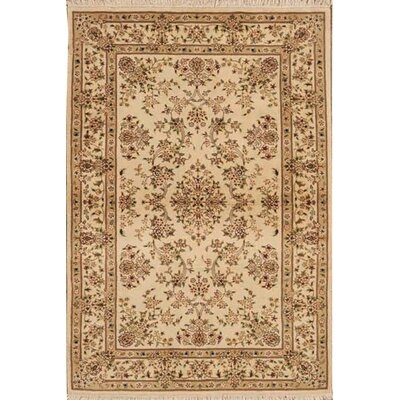 Hand Knotted Wool/Silk Ivory/Brown Rug - Image 0