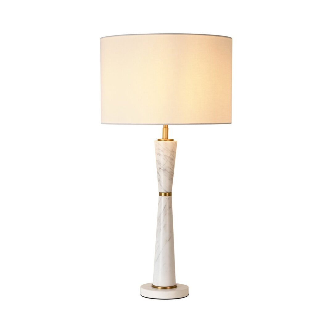 ellahome Juno 30.7'' White/Antique Brass Table Lamp - Image 0