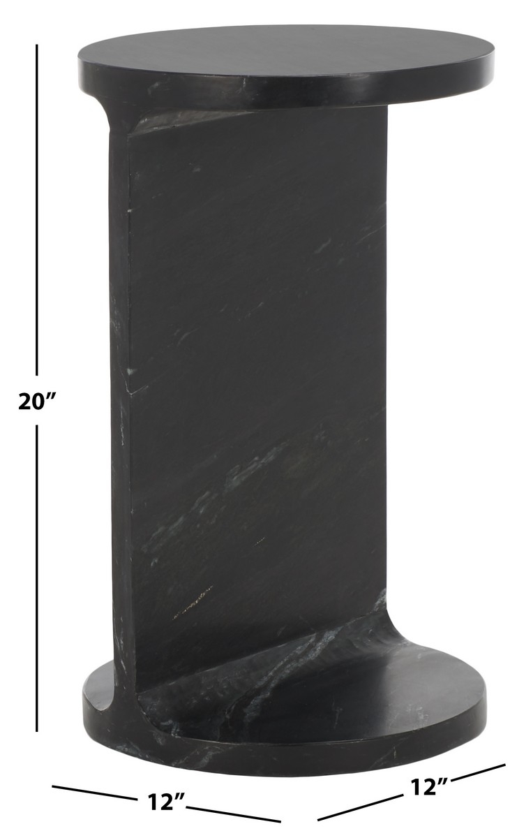 Melinda Marble "C" Accent Table - Black - Image 7