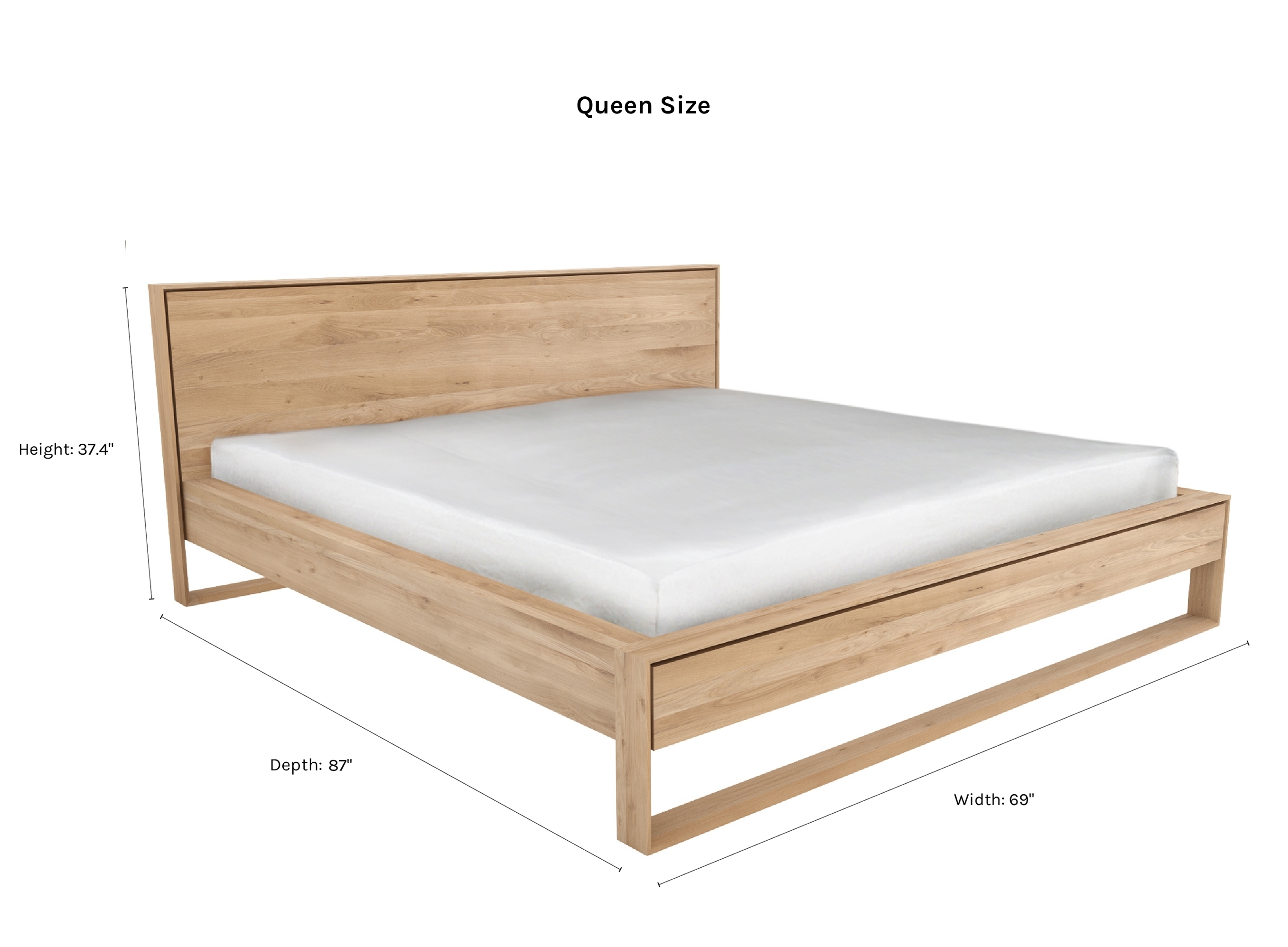 Lark Platform Bed, Oak King - Image 1