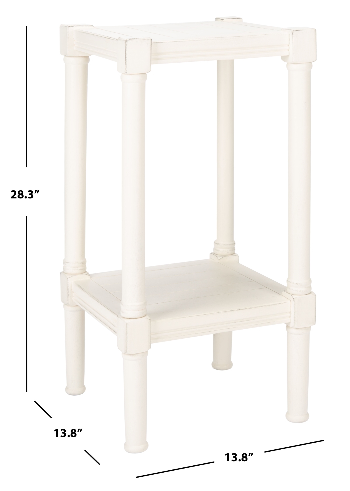 Rafiki Square Accent Table - Distressed White - Safavieh - Image 6
