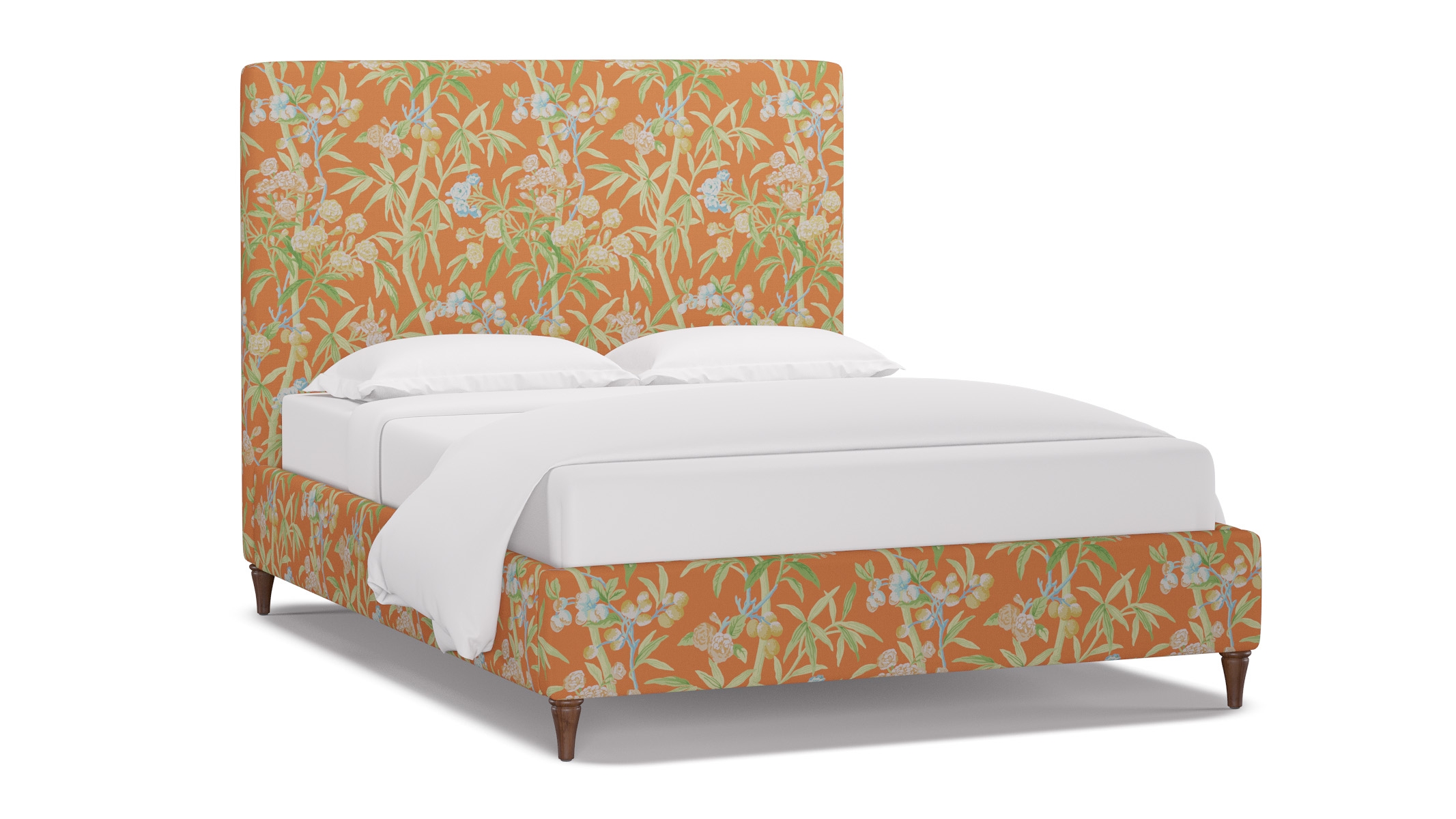 Classic Bed, Mandarin Lanai, Walnut Decorative Tapered Leg, Twin - Image 1