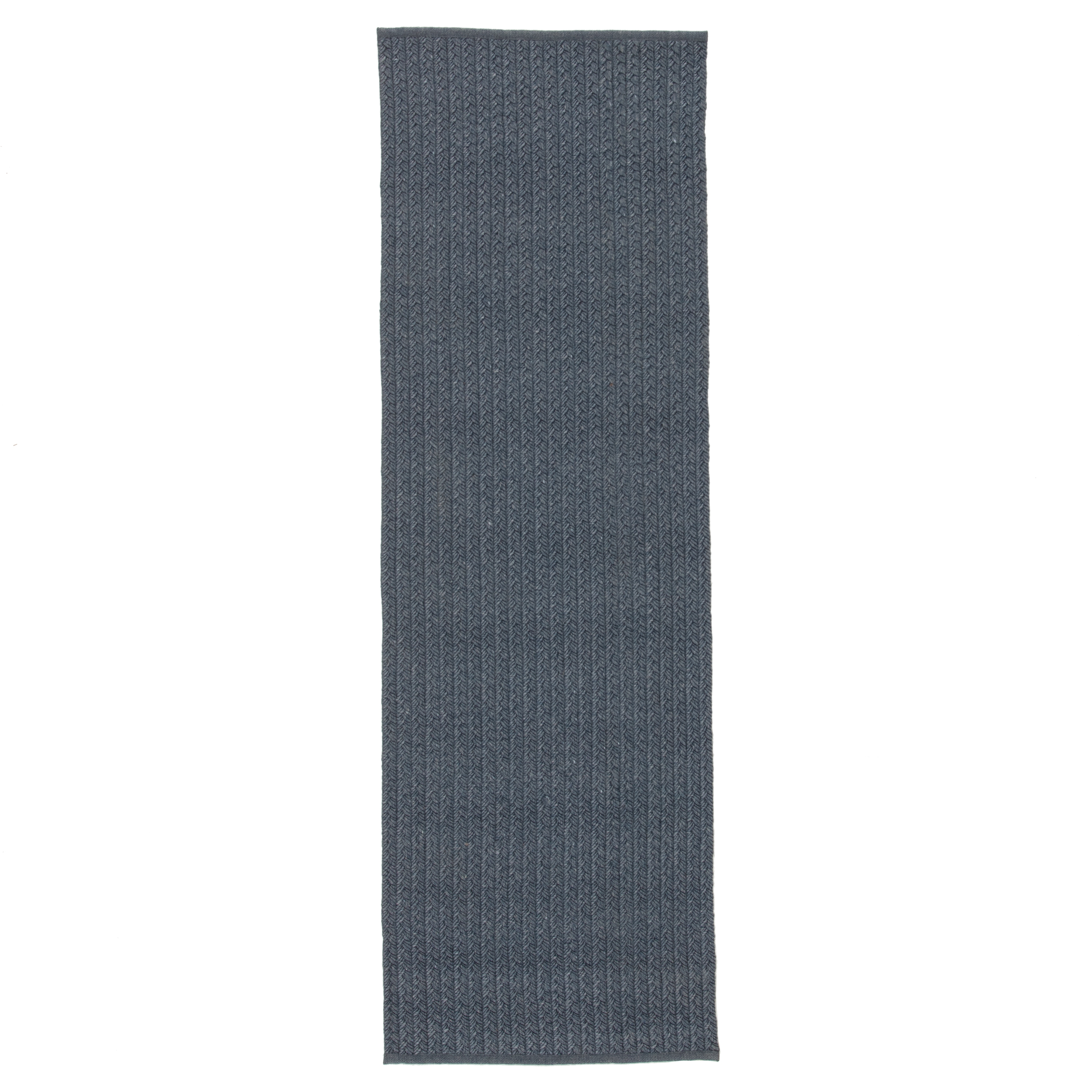 Iver Indoor/ Outdoor Solid Blue/ Gray Runner Rug  (3'X12') - Image 0