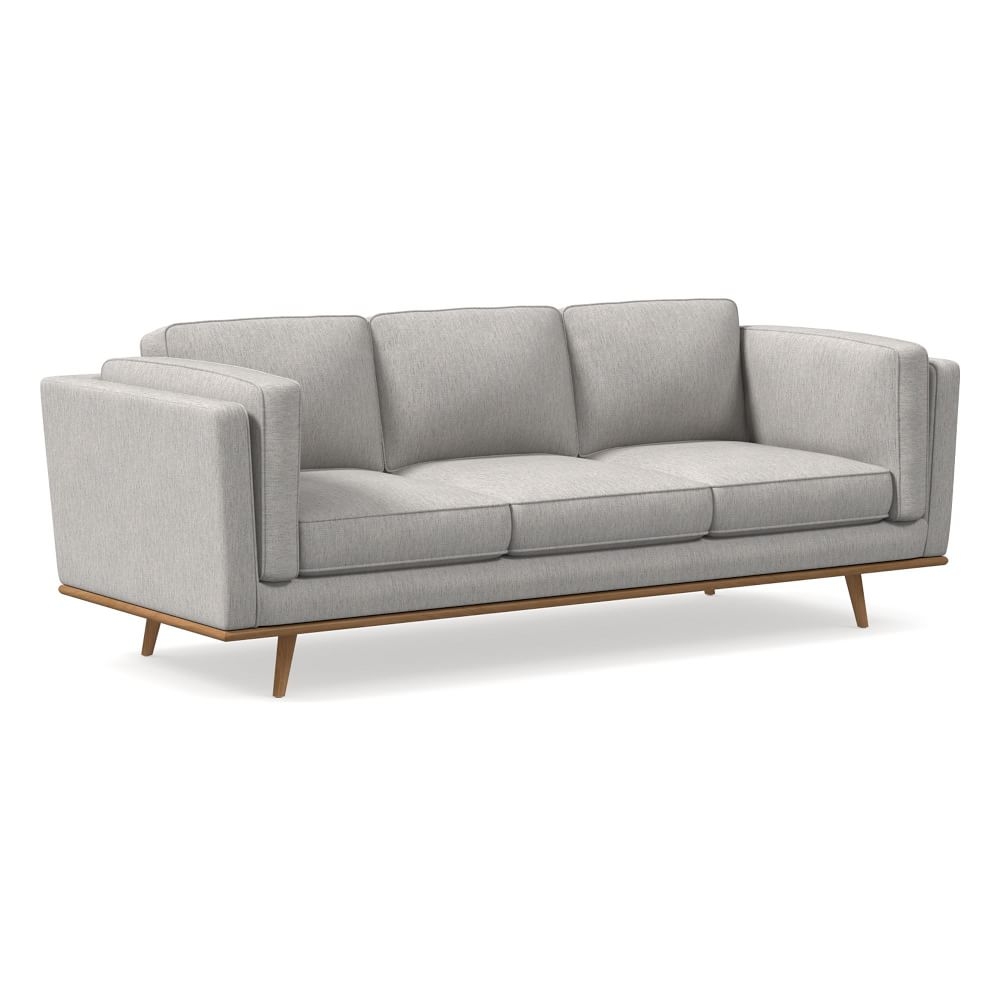 Zander 90" Sofa, Performance Coastal Linen, Storm Gray, Almond - Image 0