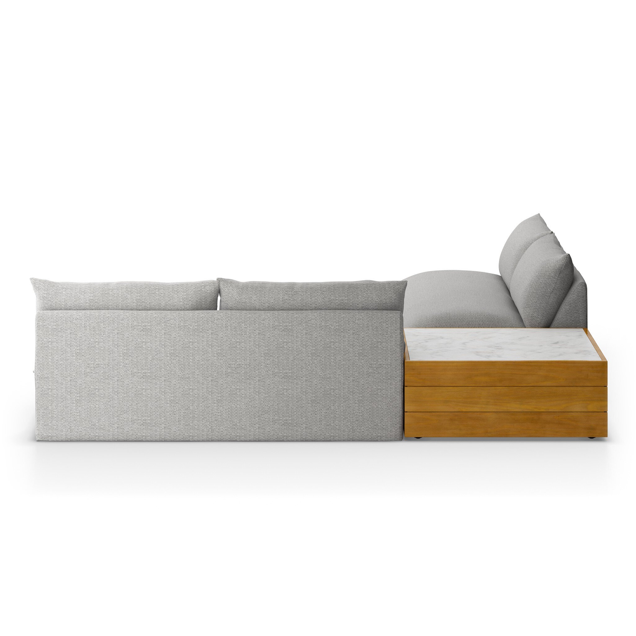 Grant Outdoor 2-Piece Sectional W/ Coffee Table - Faye Ash - Image 4