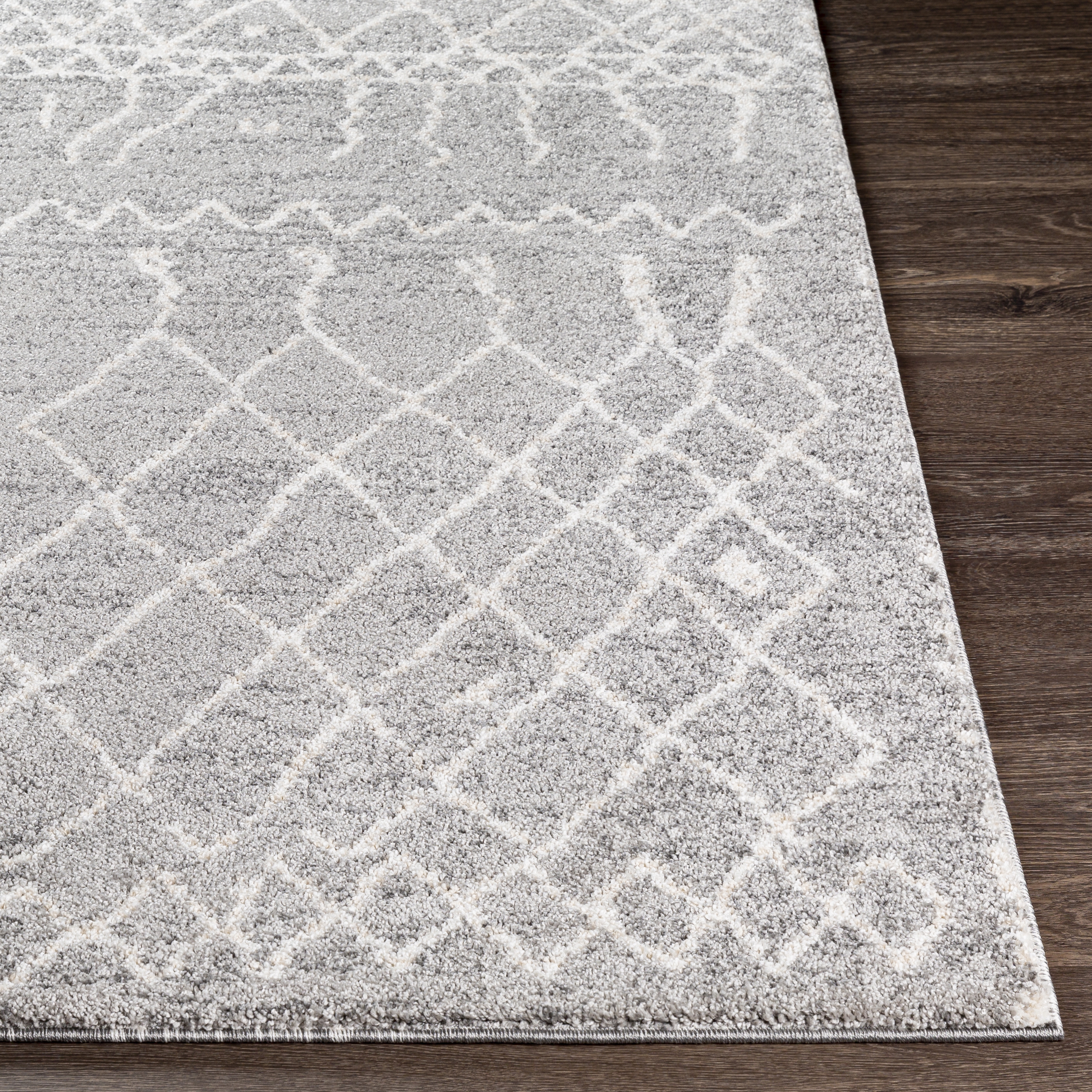 Andorra Gray Indoor 6'7" x 9' Machine Woven Rug - Image 2