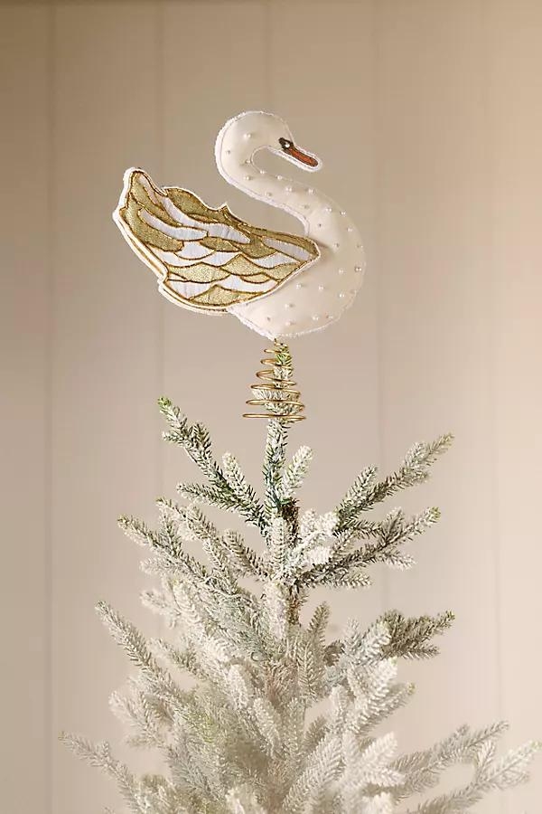 Embroidered Swan Tree Topper - Image 0