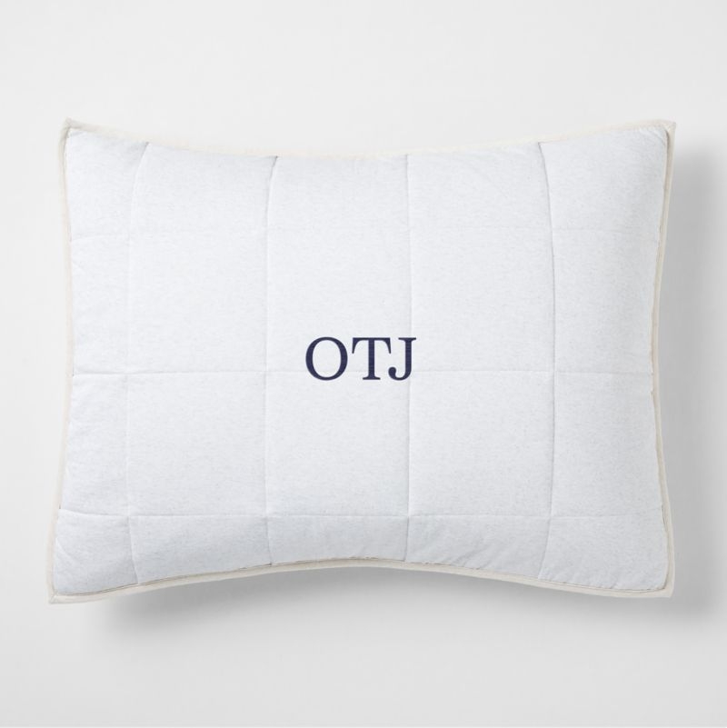 Comfy Tee Organic Cotton Jersey Light Grey Standard Quilted Bed Pillow Sham - Image 1