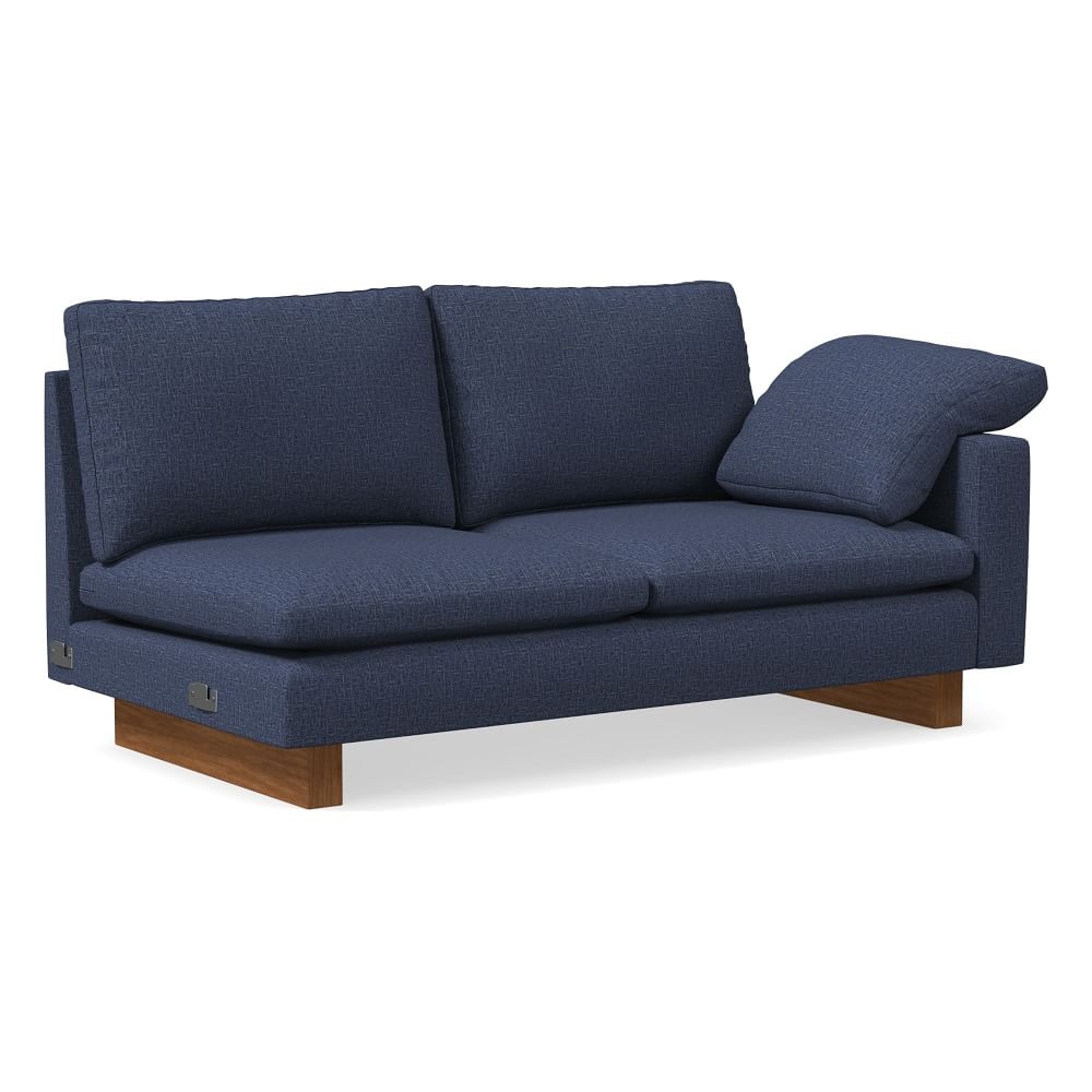 Harmony Petite RA 2.5 Seater Sofa, Down Blend, Deco Weave, Midnight, Dark Walnut - Image 0