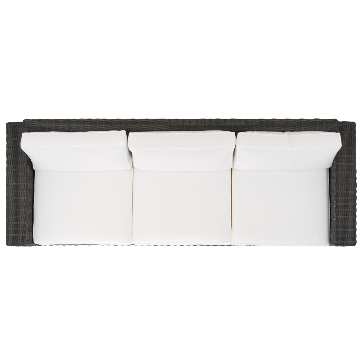 Margarita Wicker Patio Sofa - Dark Grey/White - Image 4