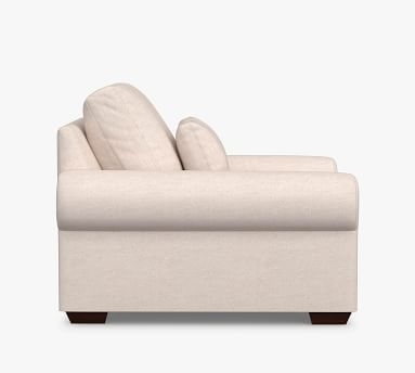 Big Sur Roll Arm Upholstered Deep Seat Armchair, Down Blend Wrapped Cushions, Performance Chateau Basketweave Ivory - Image 2