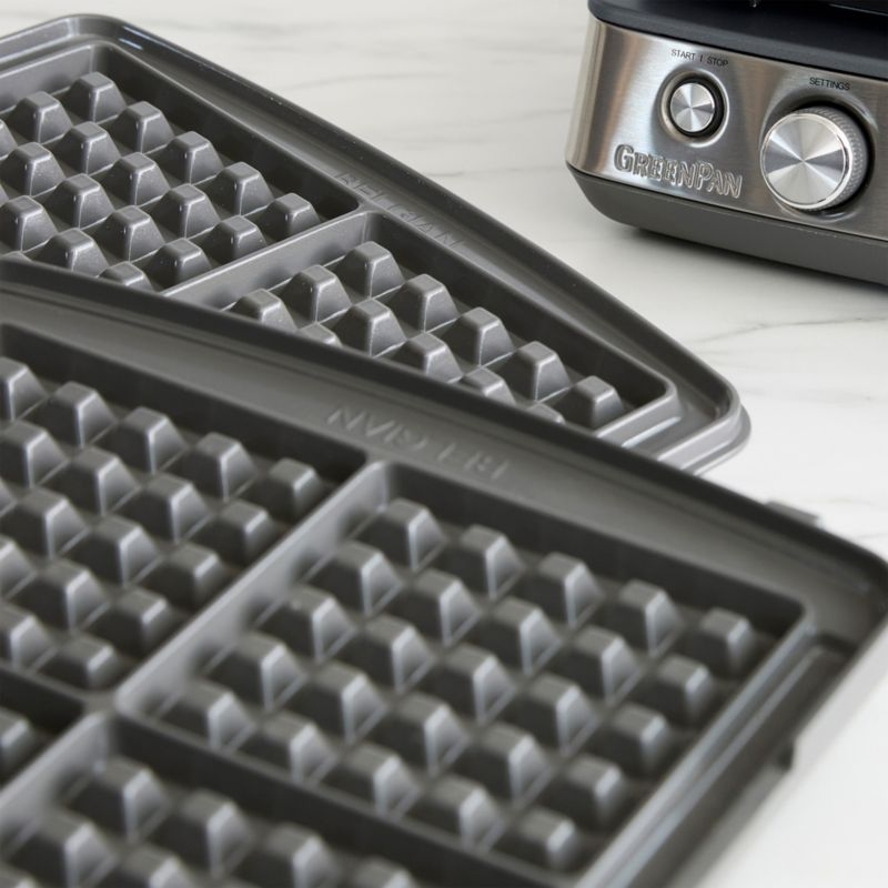 GreenPan™ Elite 4-Square Waffle Maker in Graphite - Image 5