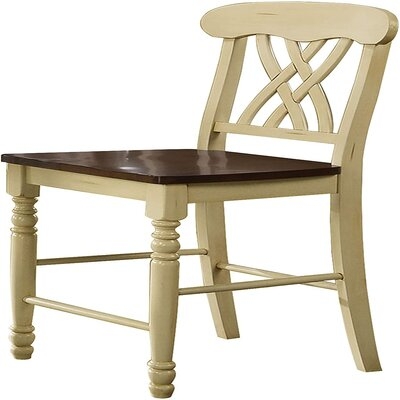 Barthel Counter Height Chair (Set-2) In Buttermilk & Oak,"XX" Design Backrest - Image 0