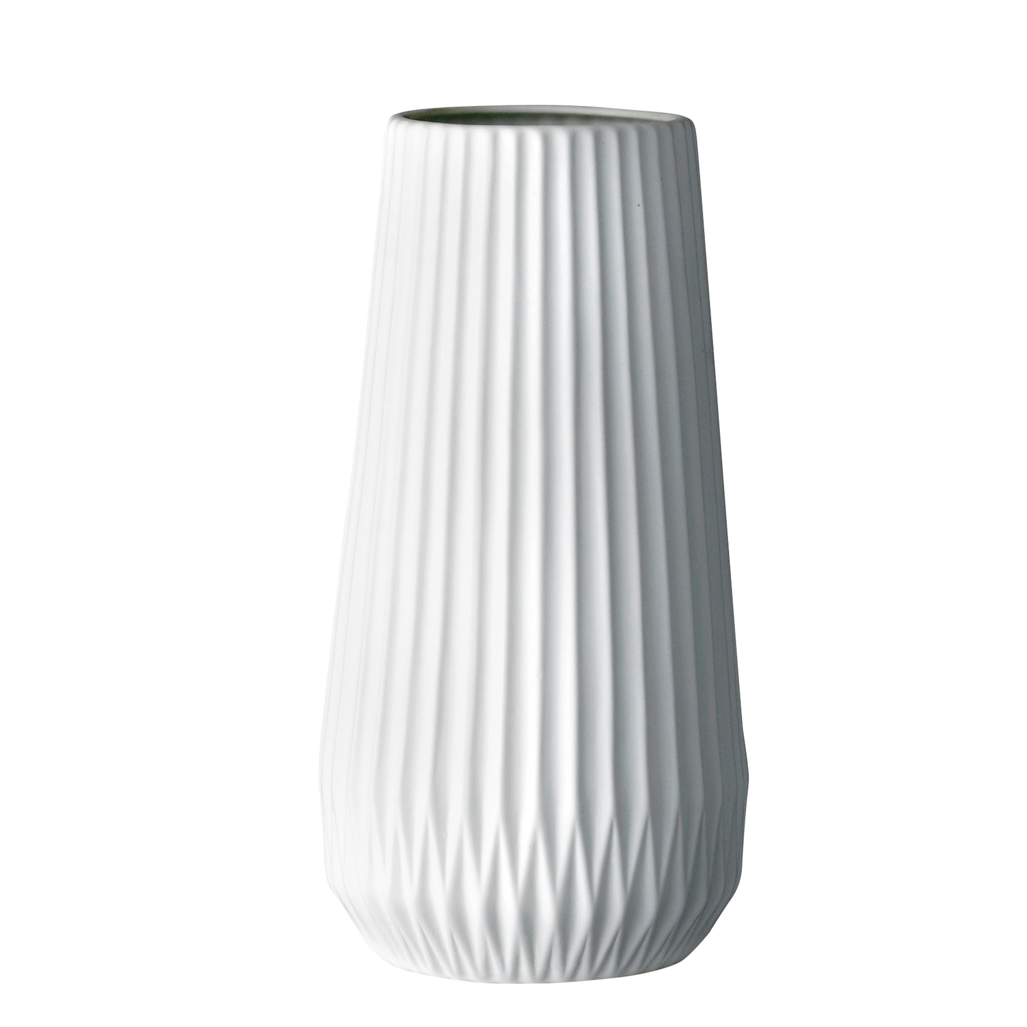 Fluted Vase, Matte White - Image 0