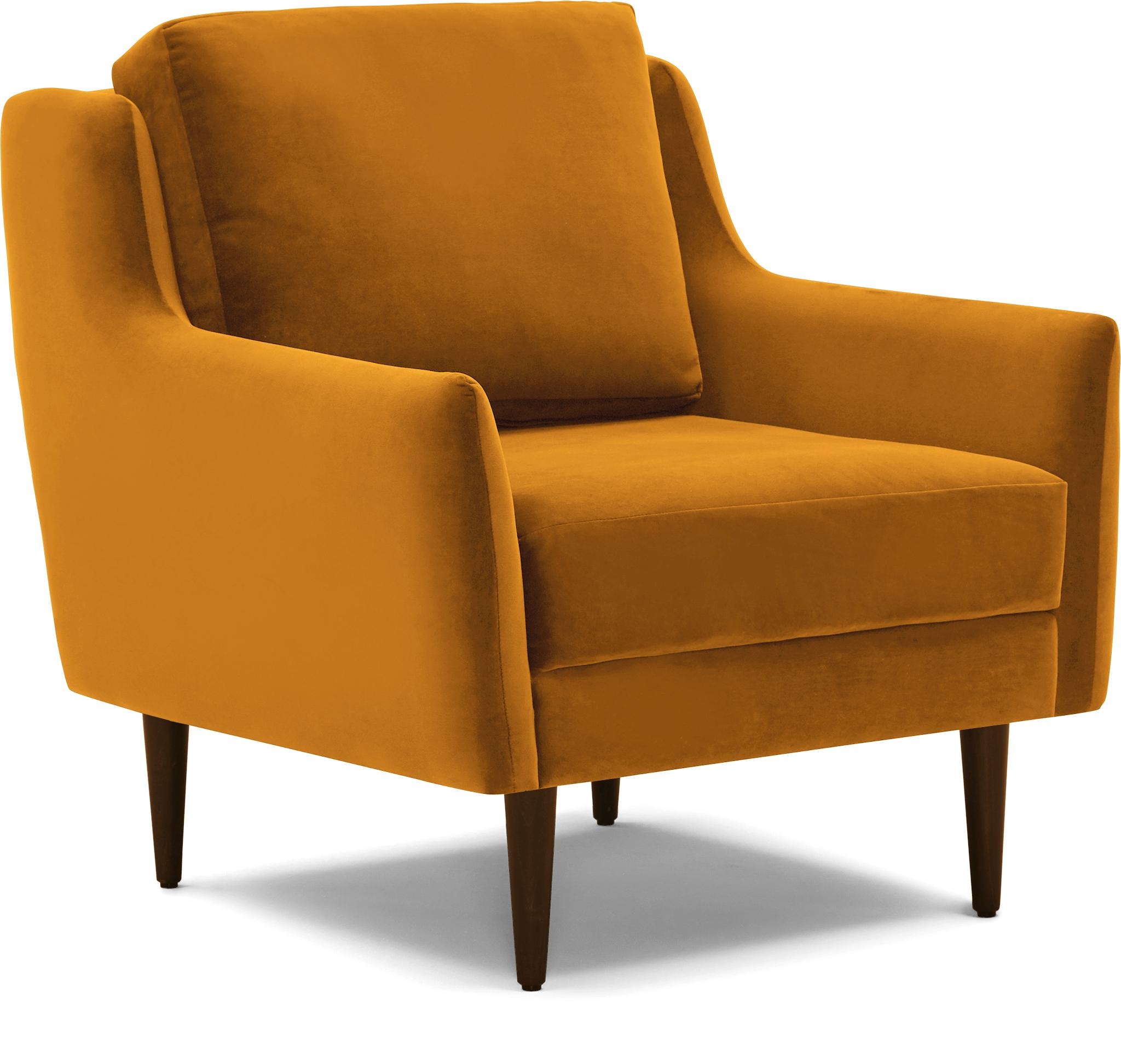 Yellow Bell Mid Century Modern Chair - Cordova Amber - Mocha - Image 1